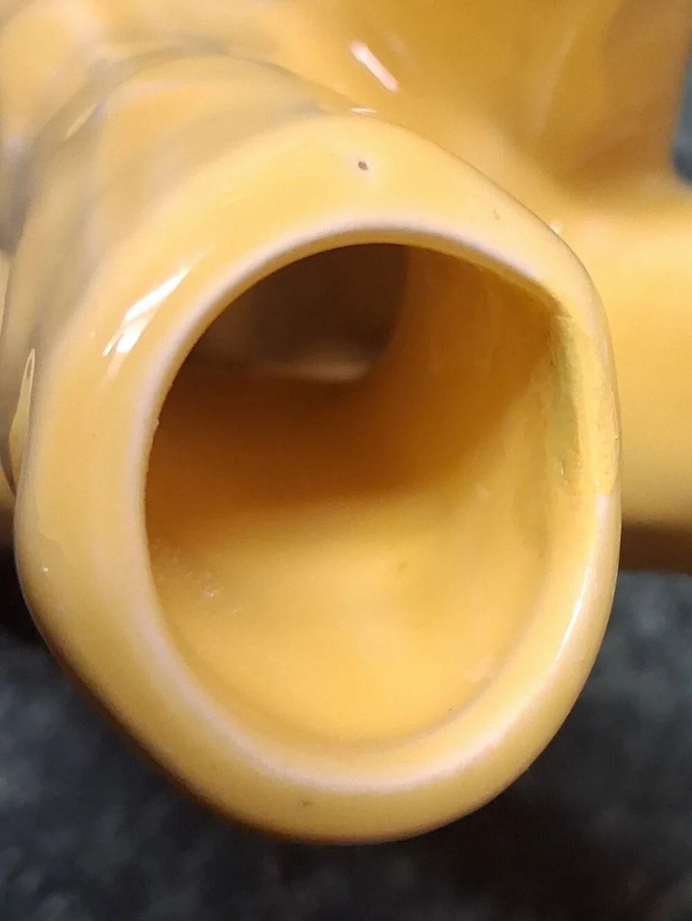 Vintage Camark Pottery Twisted Bamboo Triple Bud Vase Pale Yellow